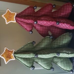 Set of 2 plaid Christmas trees